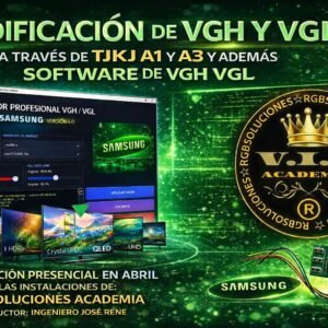 Curso de Modificación de VGH y VGL en PMIC de Televisores Samsung Capacitación especializada en la modificación de voltajes VGH y VGL en circuitos PMIC de televisores Samsung, utilizando el módulo TJKJ y la aplicación de Domotrónicas. Este curso es dictado por José René Vargas, instructor de RGB Soluciones Academia, y está orientado a técnicos que deseen ampliar sus conocimientos en reparación y optimización de televisores. Para adquirir el software o recibir más información, comuníquese al: 📞 +57 311 460 6012