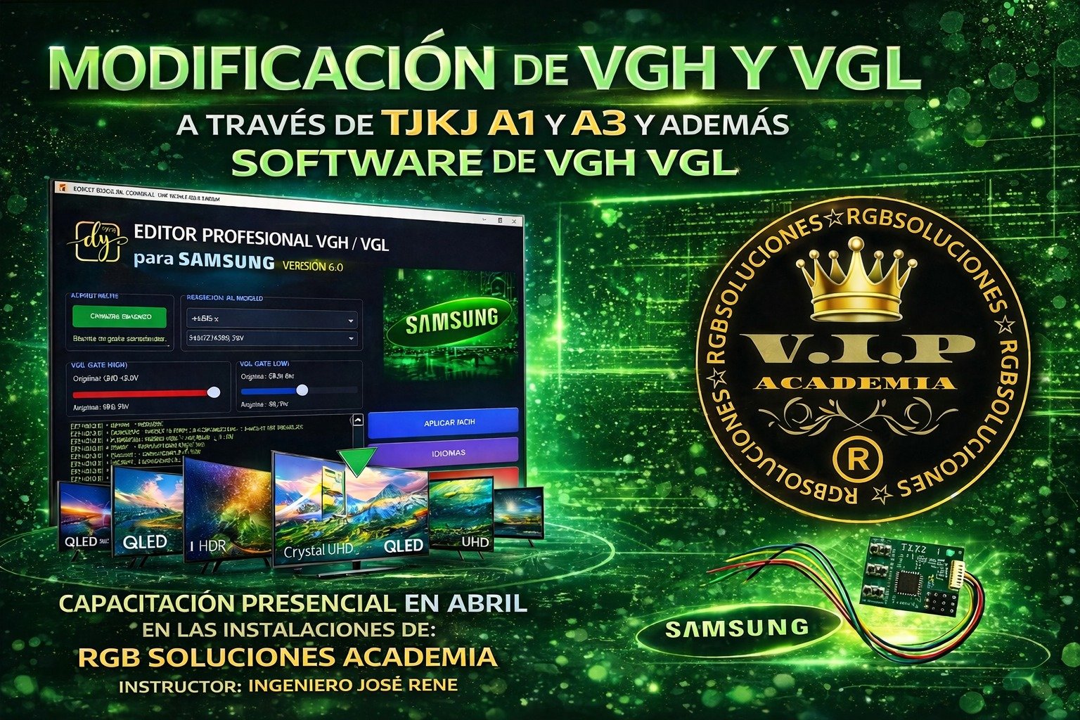 Curso de Modificación de VGH y VGL en PMIC de Televisores Samsung